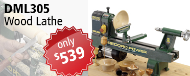 Record Power DML305 Compact Cast Iron 12" 305 mm Woodturning Lathe